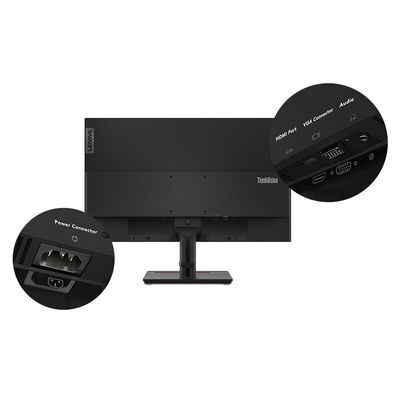 16 9 Display Ratio Lenovo ThinkVision S24E-20 Monitor FHD da 23,8 pollici per ufficio aziendale
